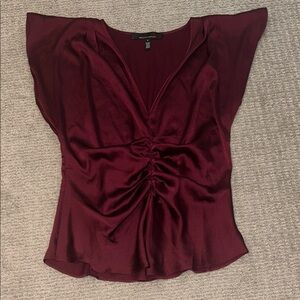 Burgundy Satin Top